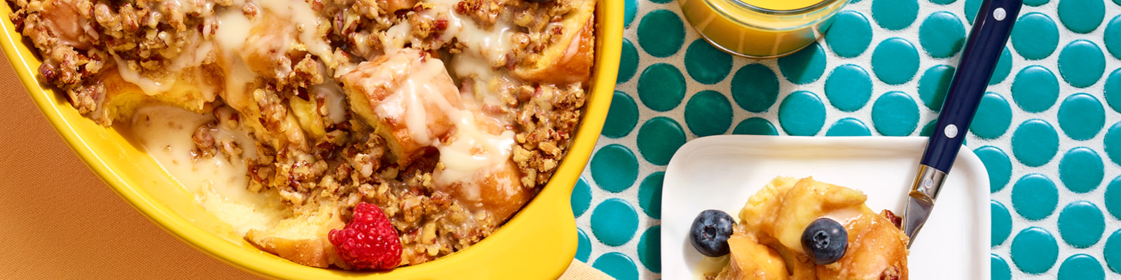 Donut Bread Pudding with Amaretto Glaze